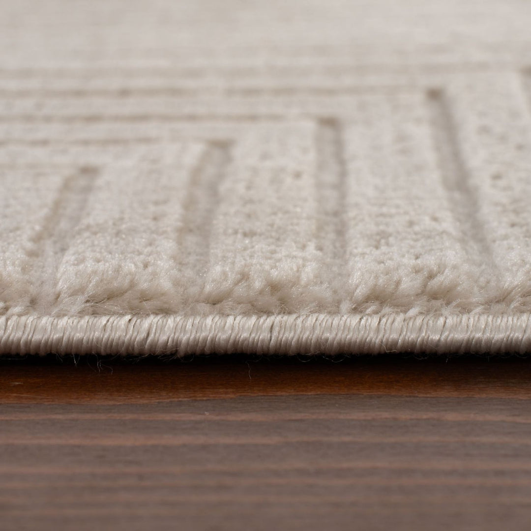 Geometric Living Room rug, beige colour, stain-resistant and non-shedding