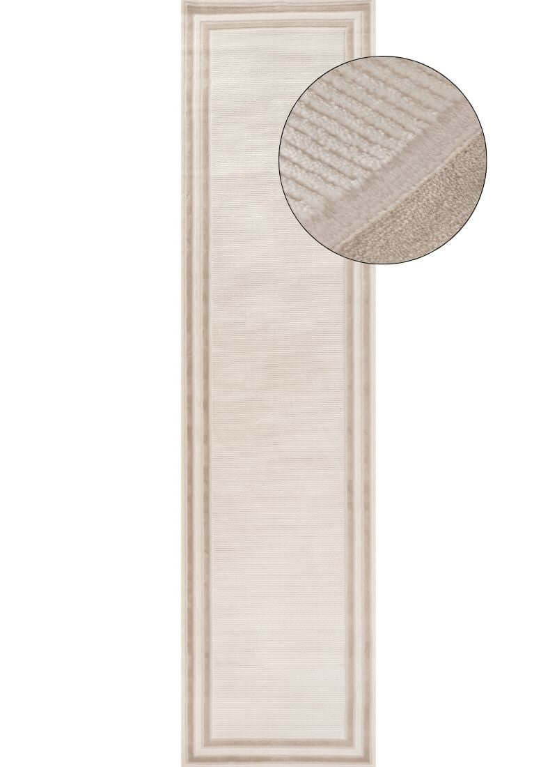 Carmel Cream-Beige Bordered Rug | 6060