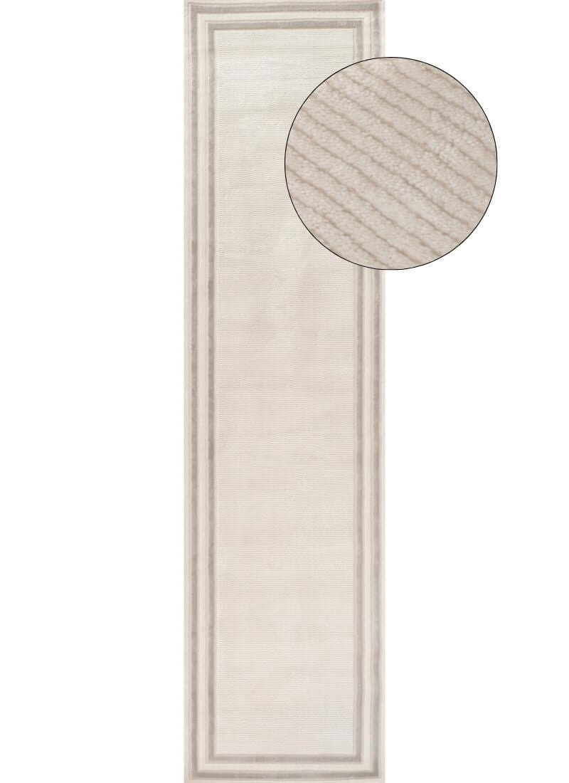 Carmel Cream-Grey Bordered Rug | 6060
