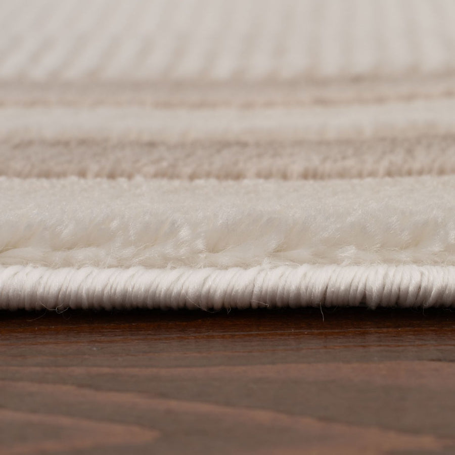 The Rugs Carmel Cream-Beige Bordered Rug - Stylish Comfort