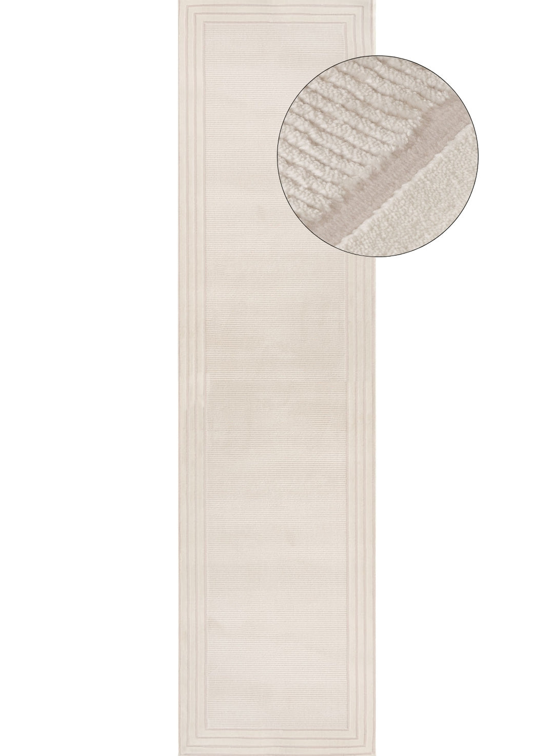 Bordered Living Room rug, cream colour, stain-resistant and non-shedding