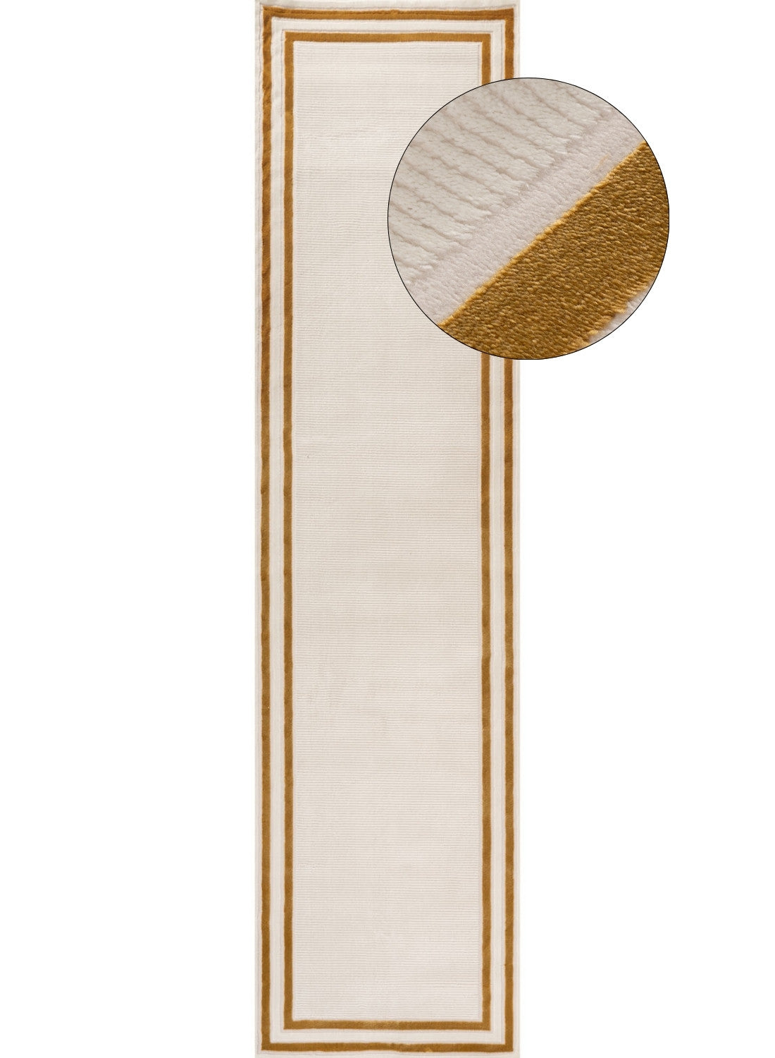 Bordered Living Room rug, gold-cream colours, stain-resistant and non-shedding