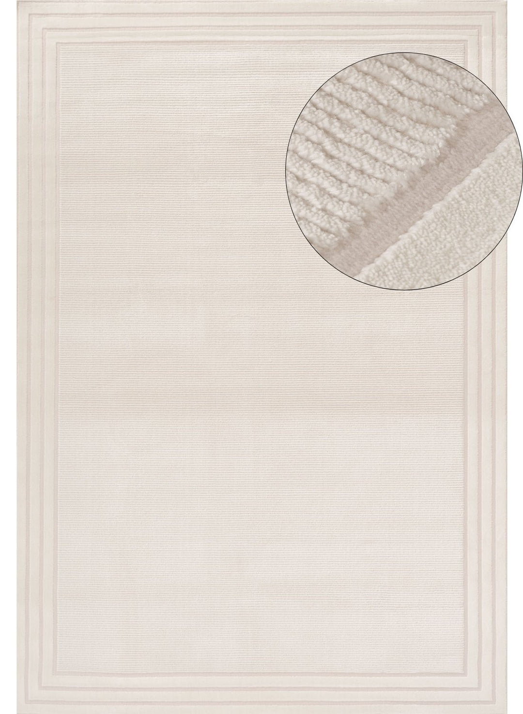 Bordered Living Room rug, cream colour, stain-resistant and non-shedding