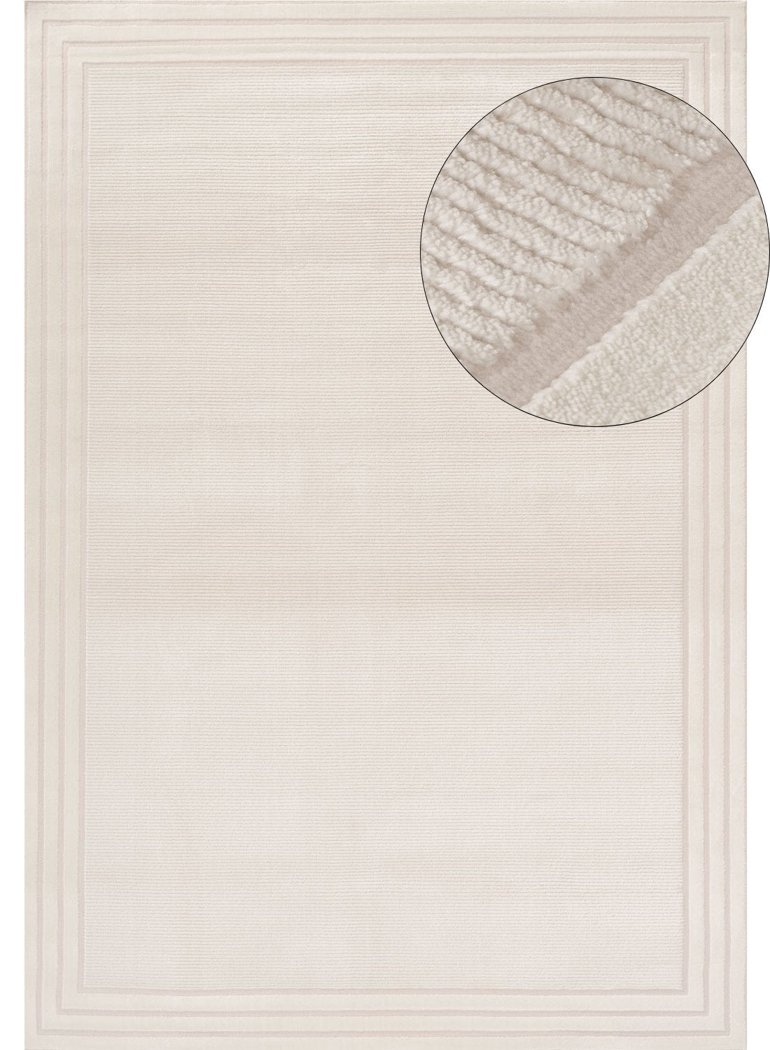 Bordered Living Room rug, cream colour, stain-resistant and non-shedding