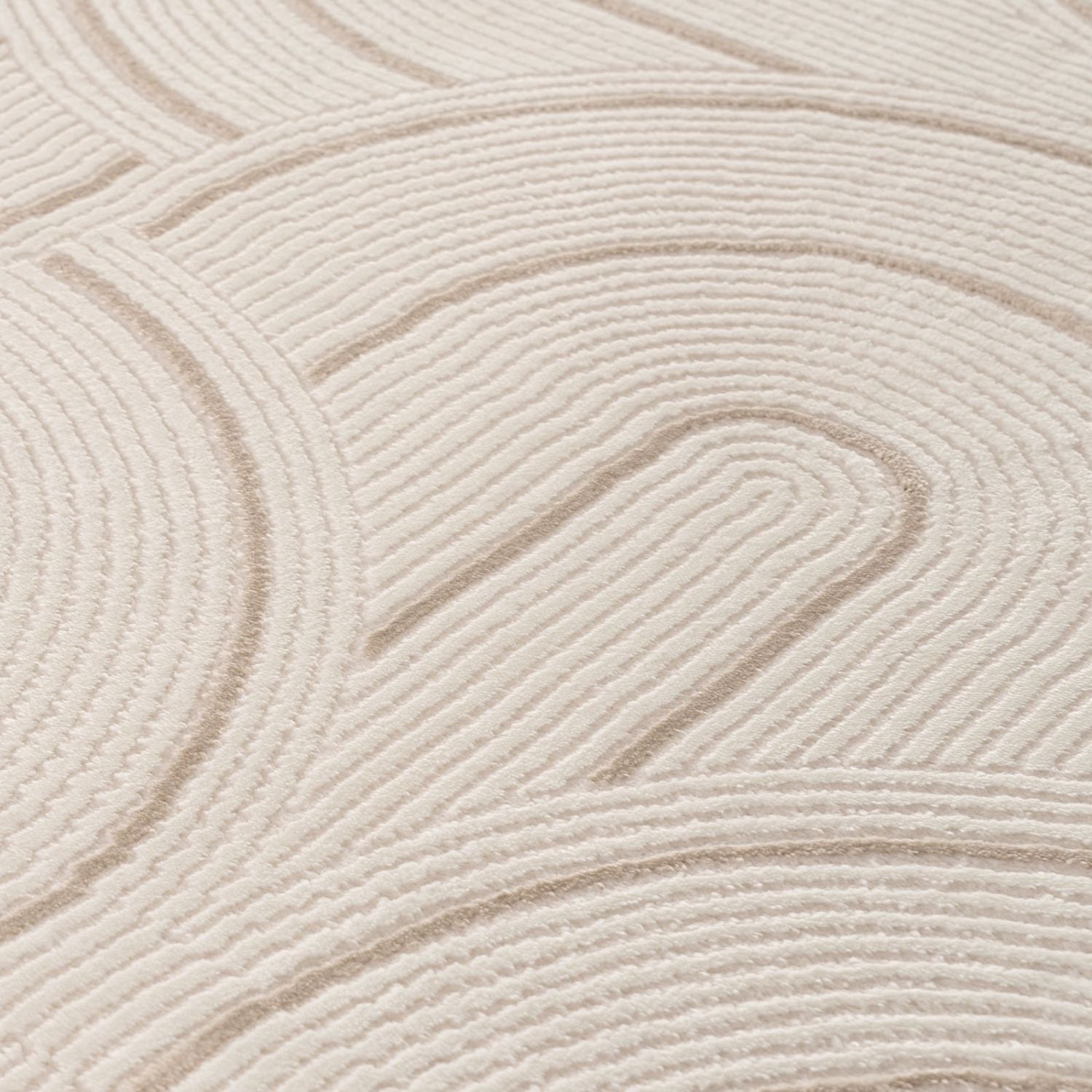 Living Room rug, beige-cream colours, geometric, practicality in mind, the rug is anti-allergic.