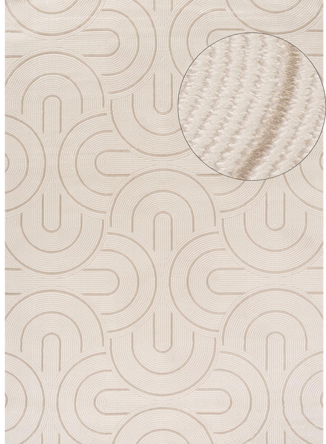 Living Room rug, beige-cream colours, geometric, practicality in mind, the rug is anti-allergic.