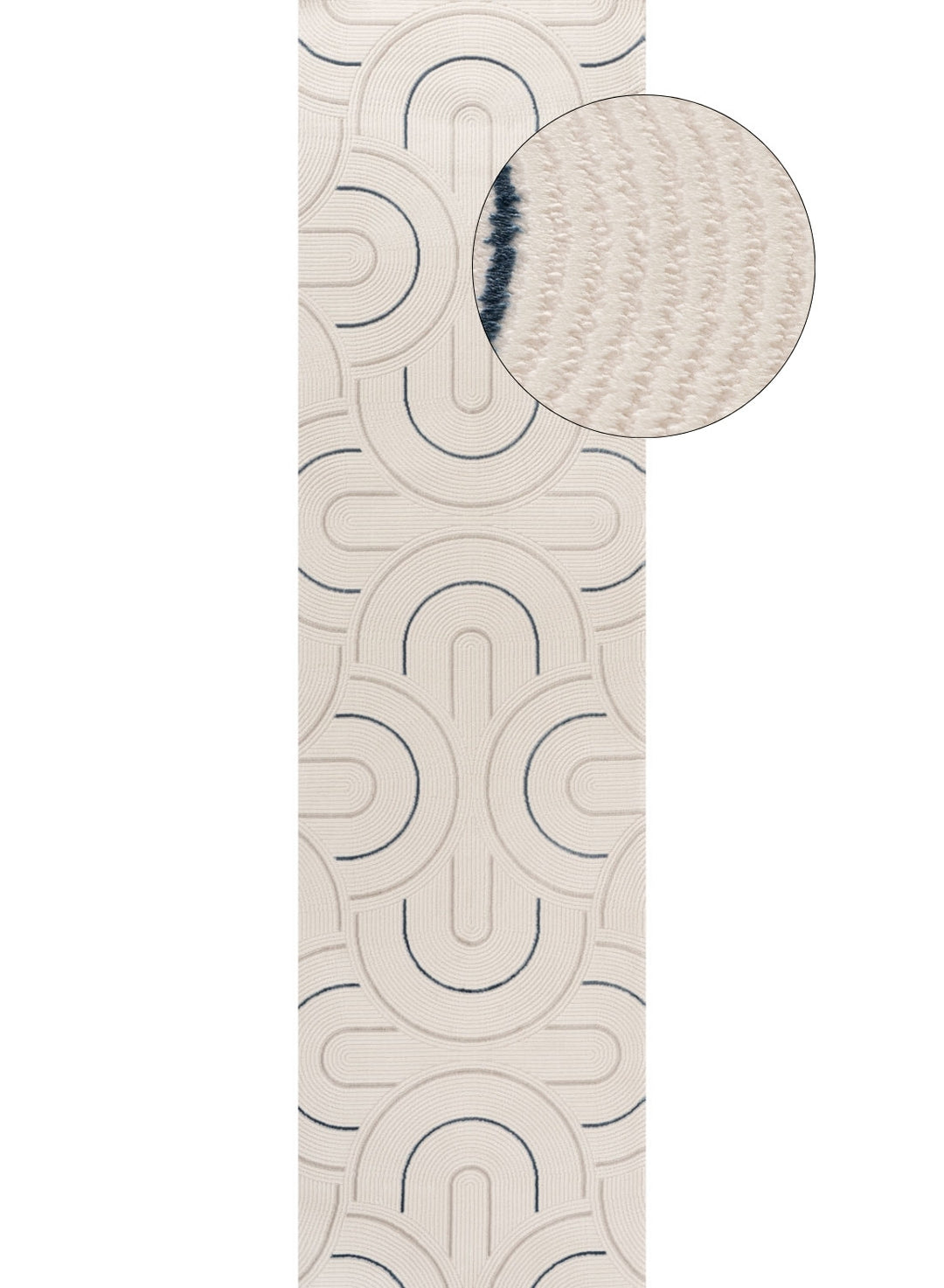 Living Room rug, blue-cream colours, geometric, practicality in mind, the rug is anti-allergic.