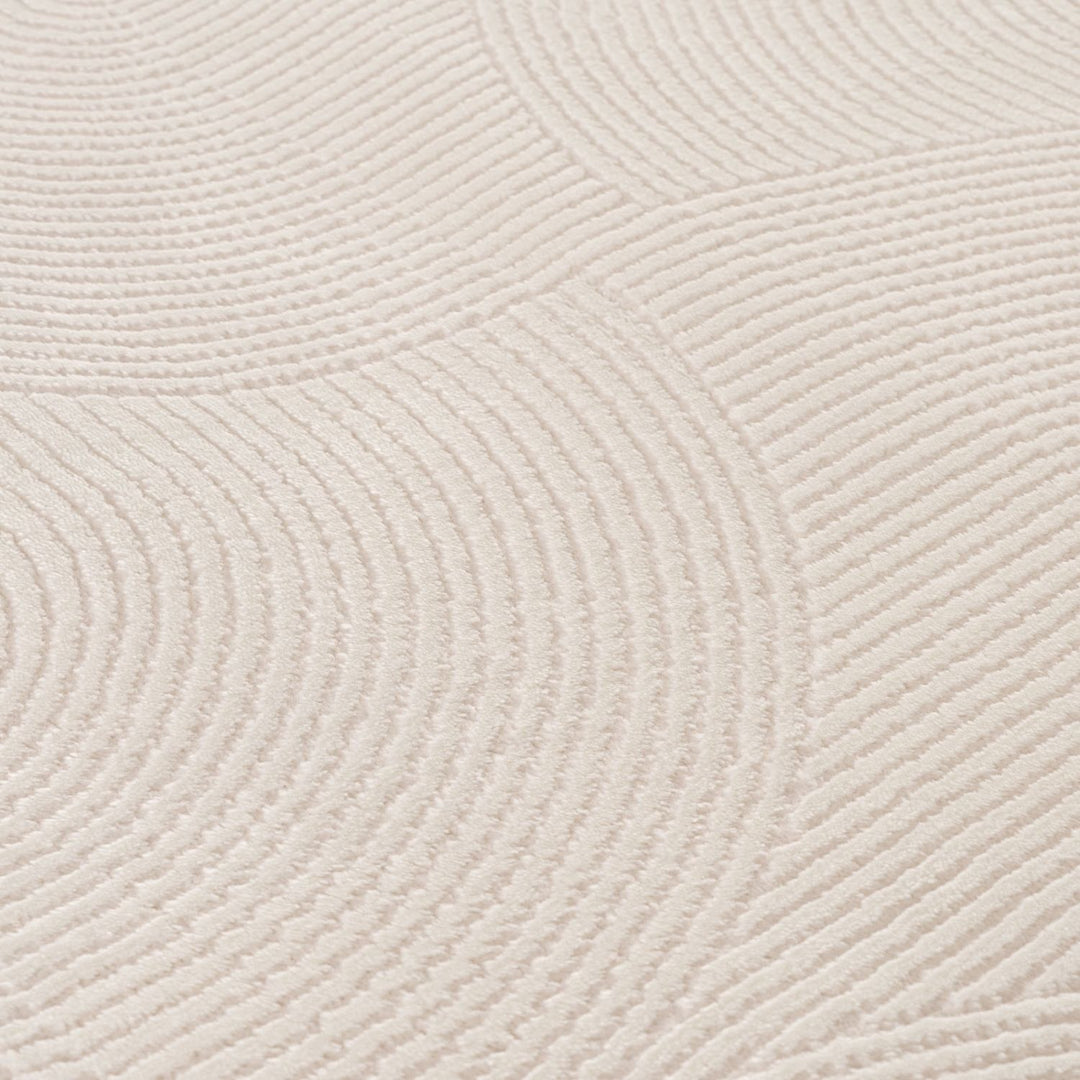 Living Room rug, cream colours, geometric, practicality in mind, the rug is anti-allergic.