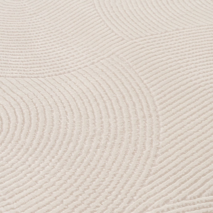 Living Room rug, cream colours, geometric, practicality in mind, the rug is anti-allergic.