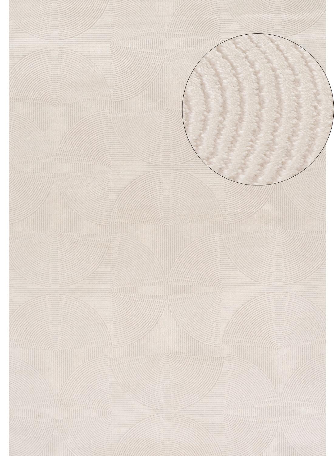 Living Room rug, cream colours, geometric, practicality in mind, the rug is anti-allergic.