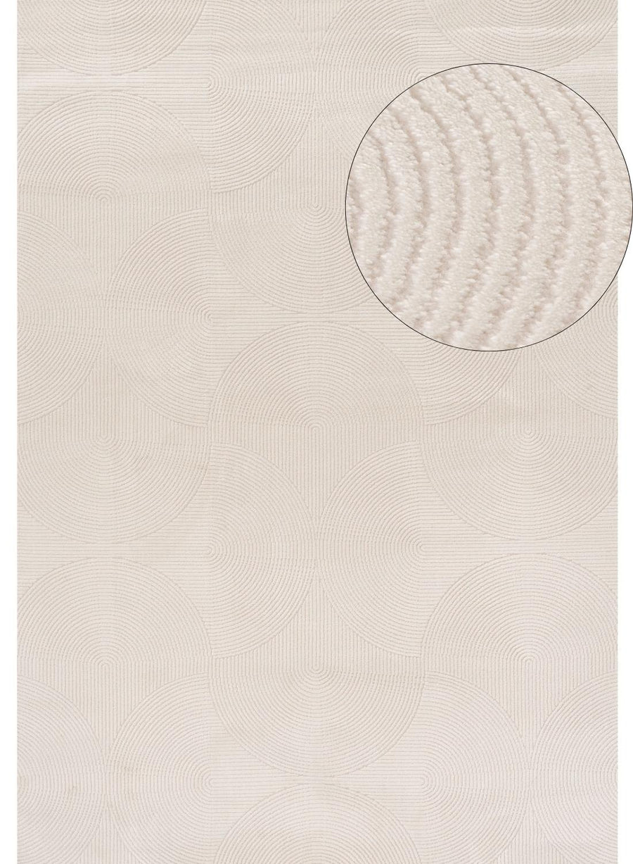 Living Room rug, cream colours, geometric, practicality in mind, the rug is anti-allergic.