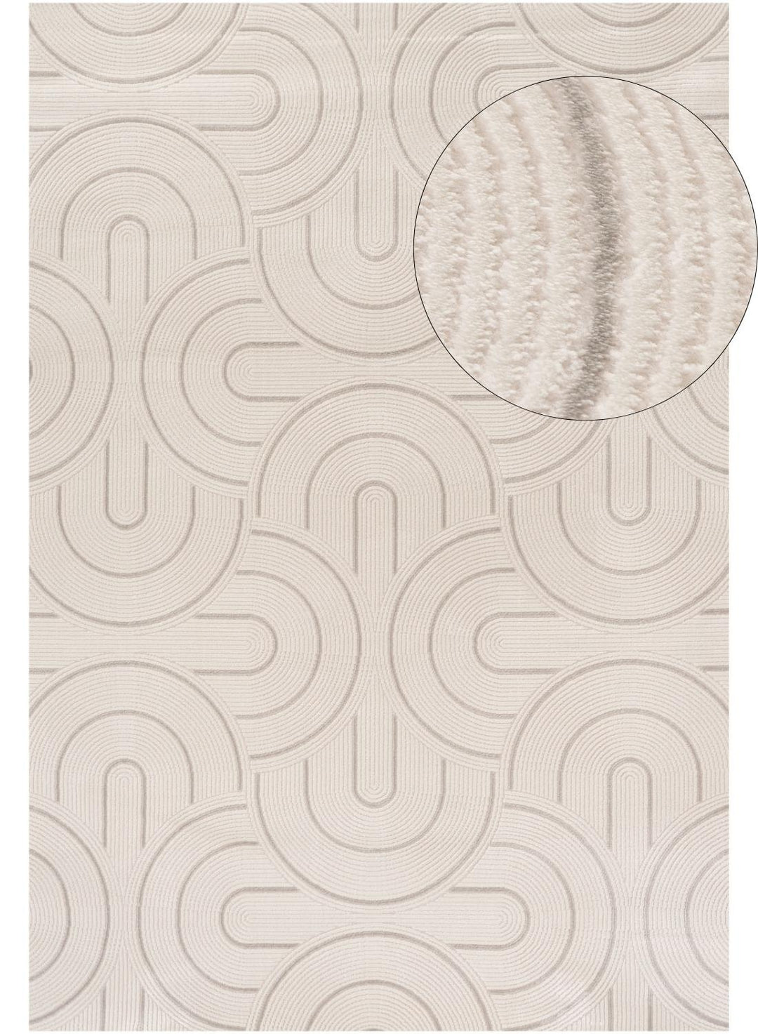 Living Room rug, grey-cream colours, geometric, practicality in mind, the rug is anti-allergic.