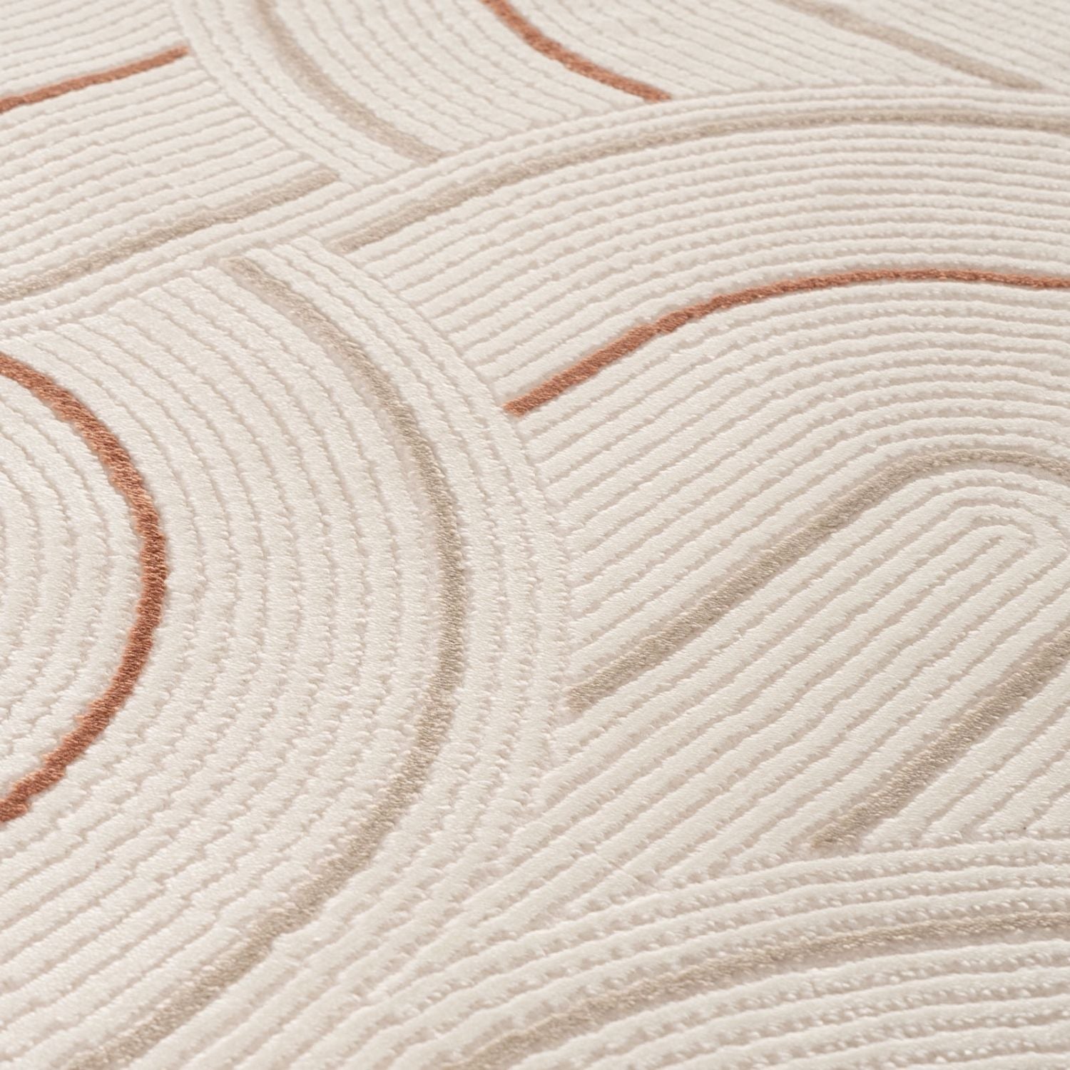 Living Room rug, terra-cream colours, geometric, practicality in mind, the rug is anti-allergic.