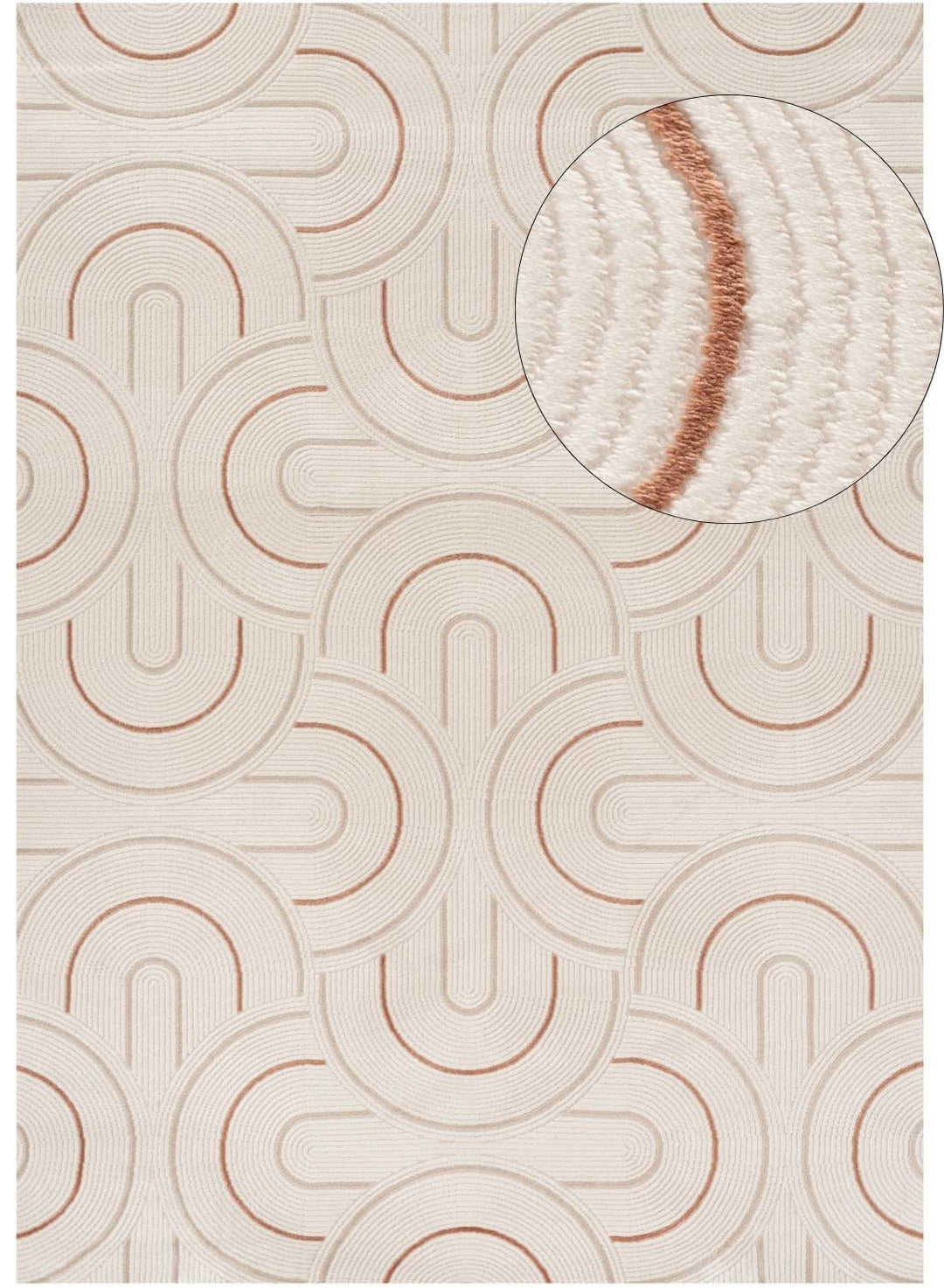 Living Room rug, terra-cream colours, geometric, practicality in mind, the rug is anti-allergic.