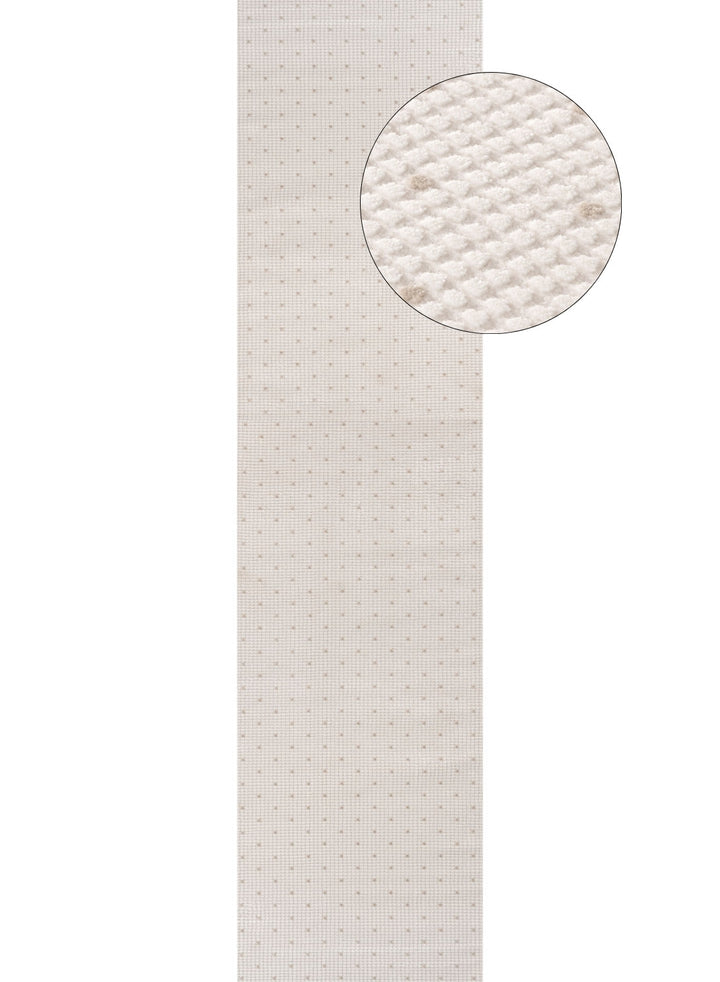 Living Room rug, beige-cream colours, dots, practicality in mind, the rug is anti-allergic.