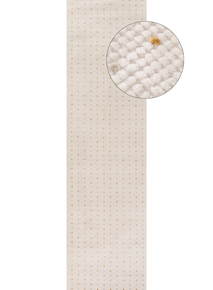 Living Room Rug, gold-cream colors, durability and underfoot comfort.