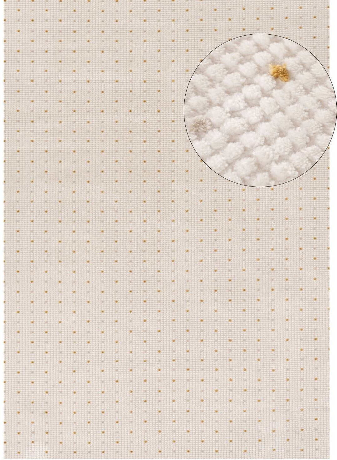 Living Room Rug, gold-cream colors, durability and underfoot comfort.