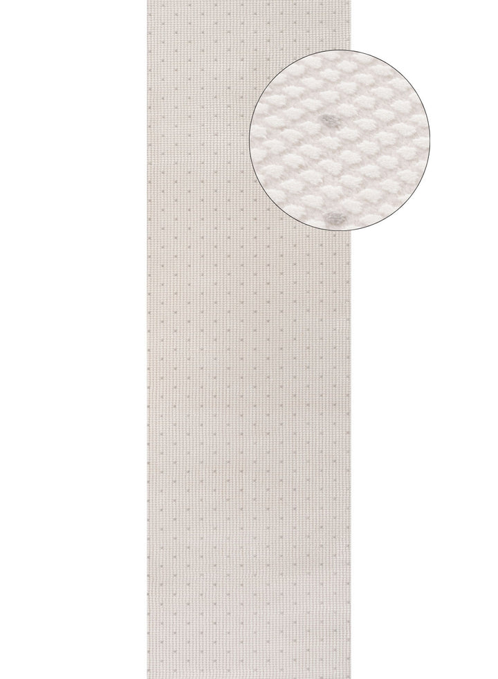 Living Room rug, grey-cream colours, dots, practicality in mind, the rug is anti-allergic.