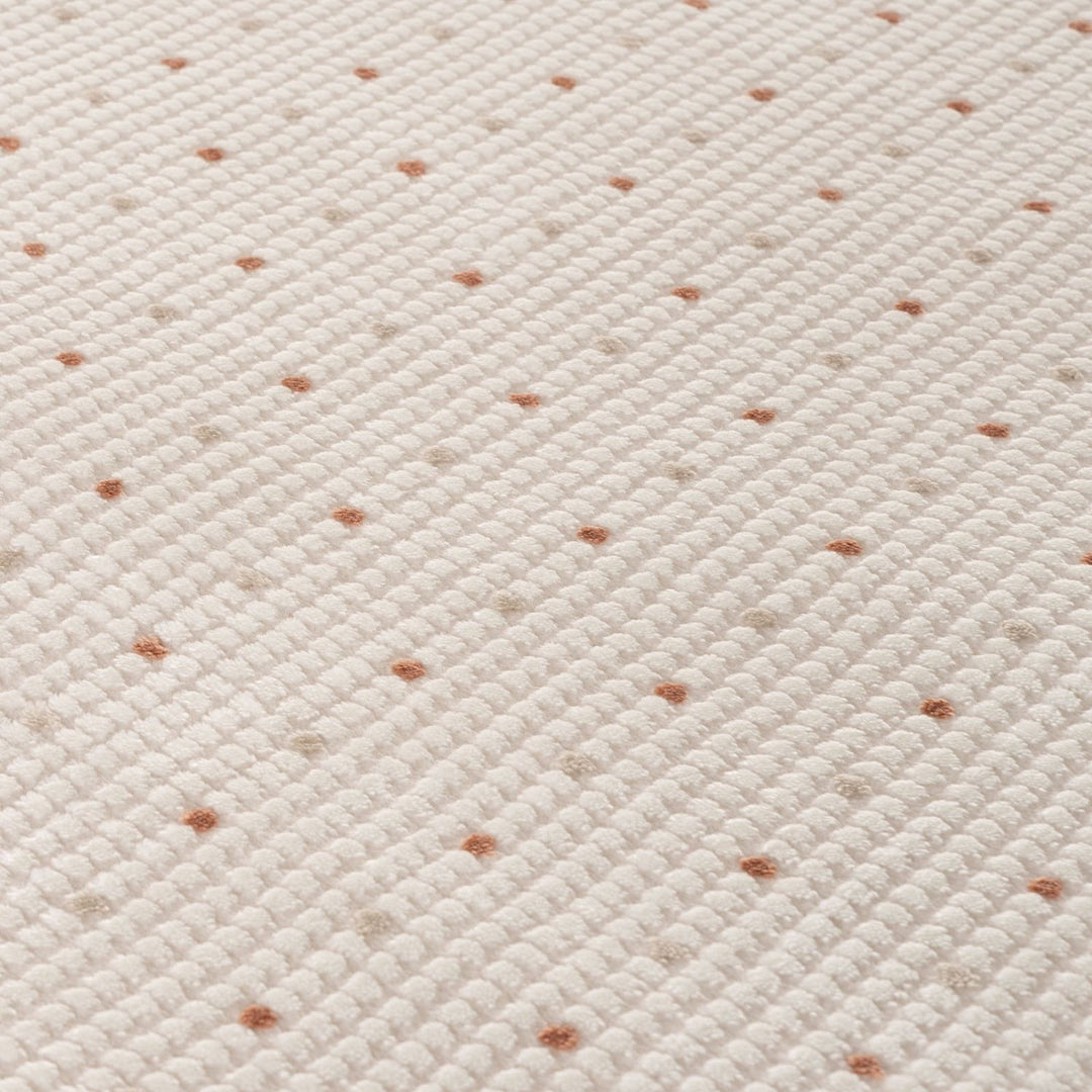 Living Room rug, dots, practicality in mind, the rug is anti-allergic.