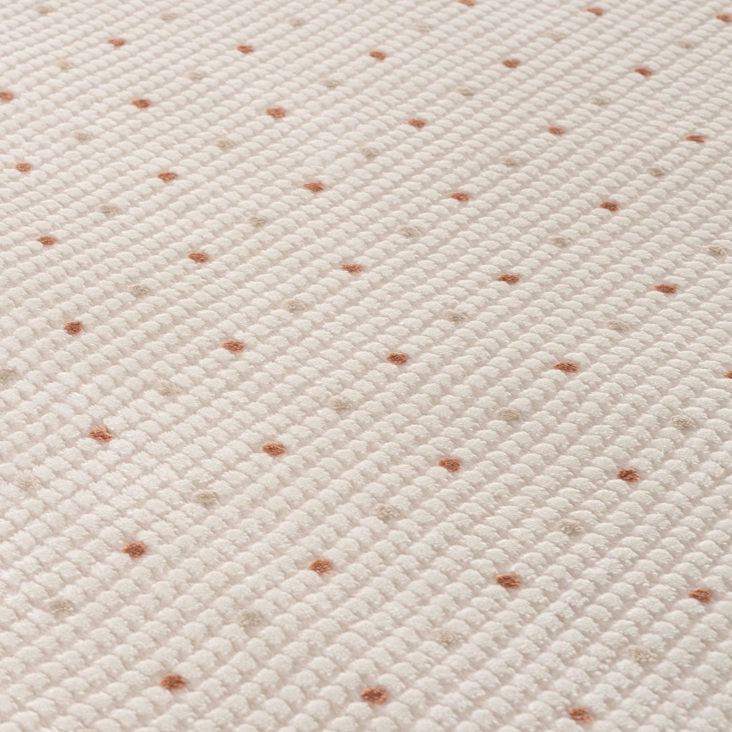 Living Room rug, dots, practicality in mind, the rug is anti-allergic.