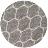Trellis Design Thick Shaggy Area Rugs Grey