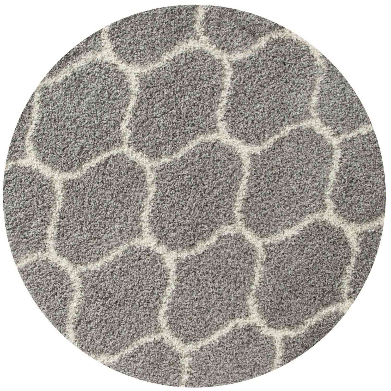Trellis Design Thick Shaggy Area Rugs Grey