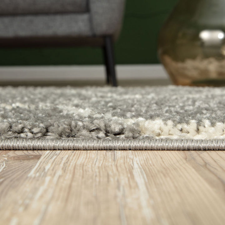 Trellis Design Thick Shaggy Area Rugs Grey