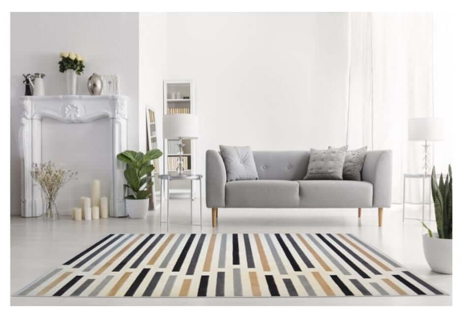 Stripe Design Luxury Area Rug in Multicolour – The Rugs