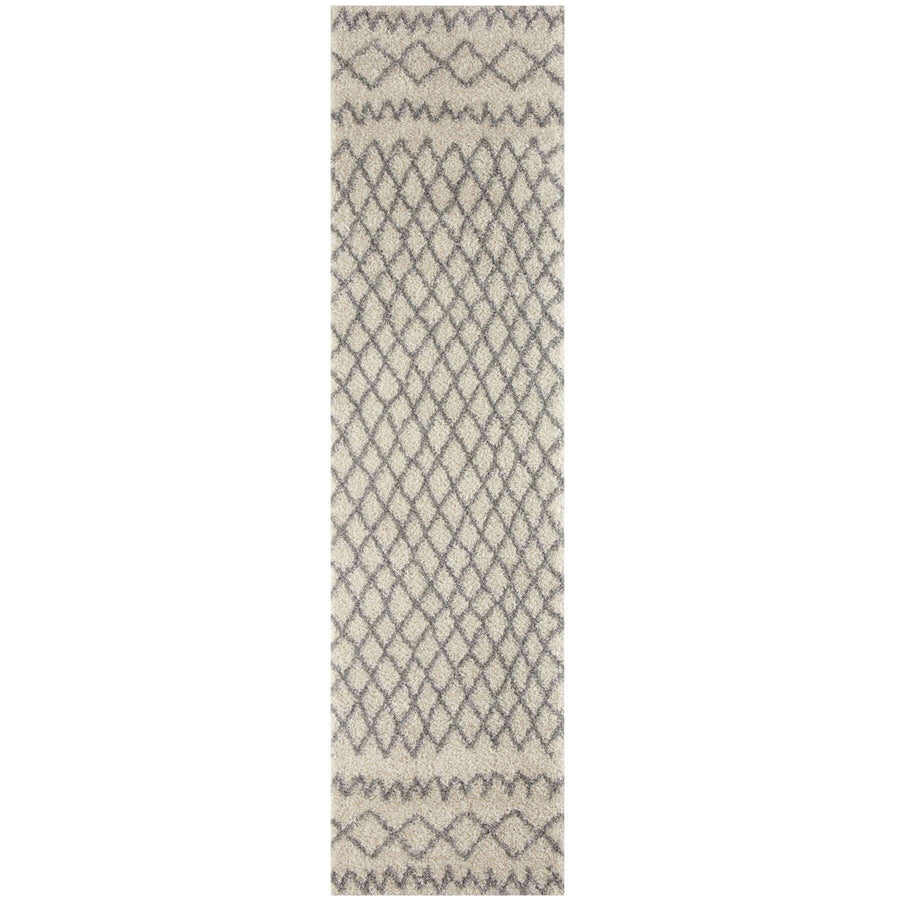 The Rugs Area Rug - Modern Luxury Shaggy Rug Diamond Ivory