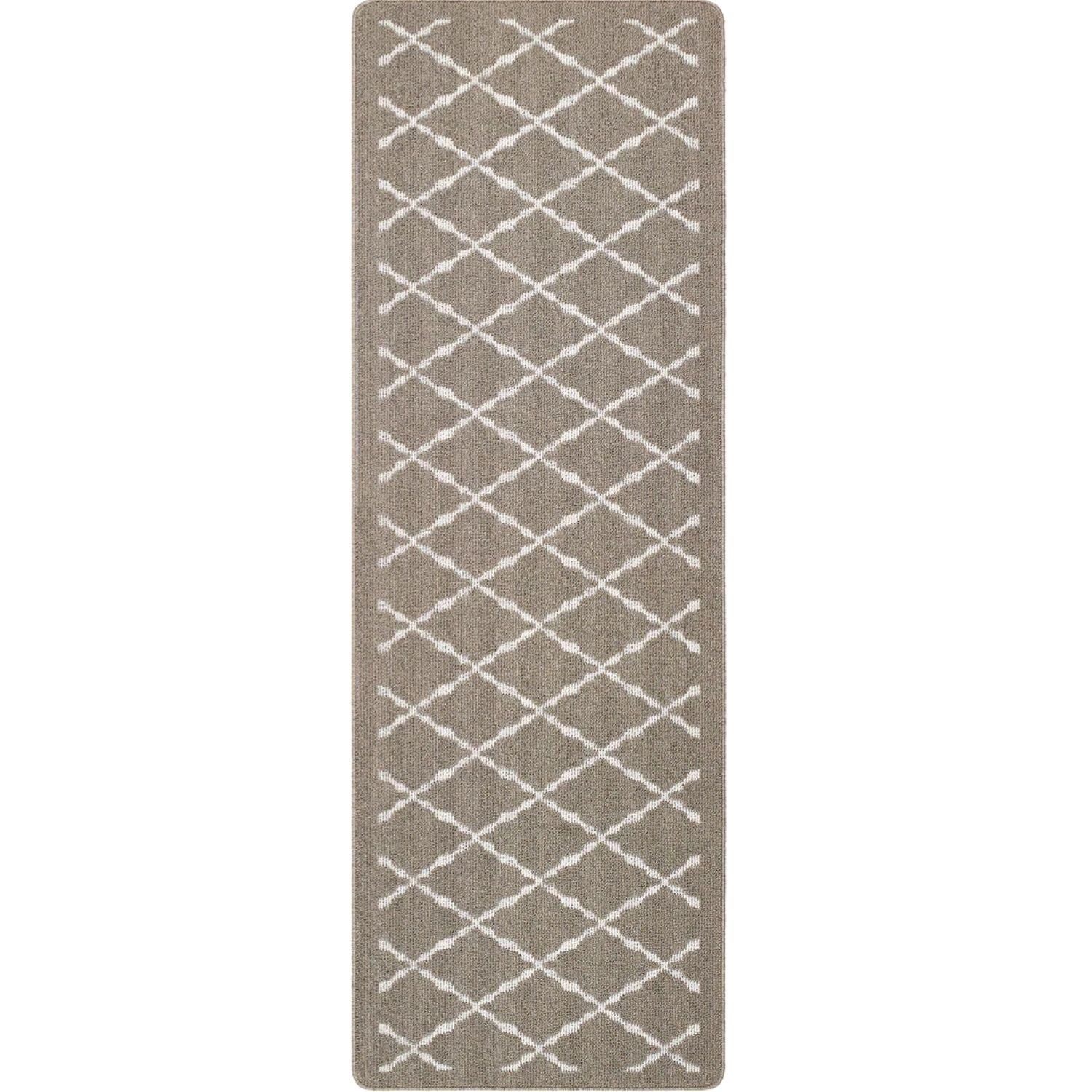 The Rugs Durable Washable Mats & Runners with Diamond Design