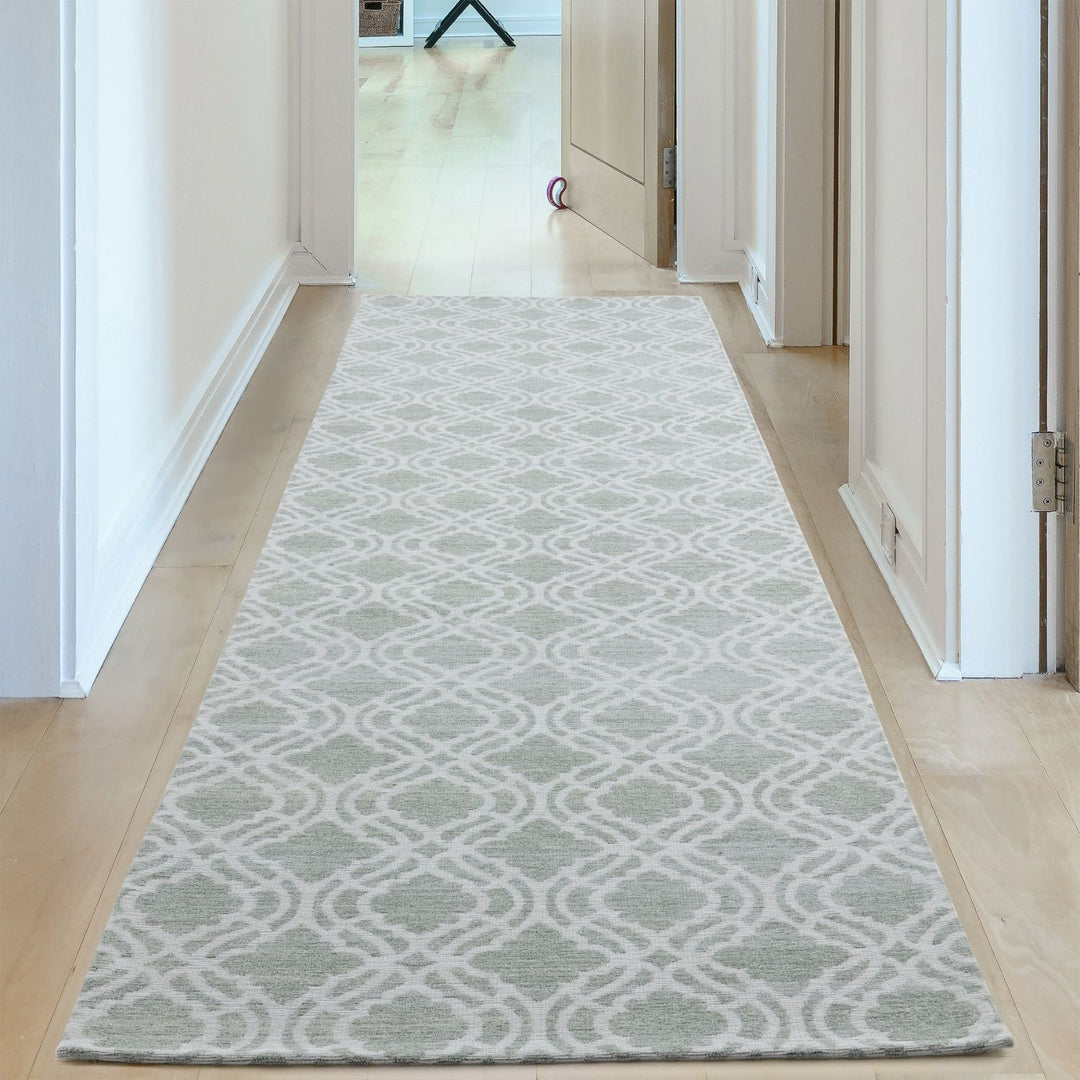 Machine Washable Flatweave Moroccan Rug Green