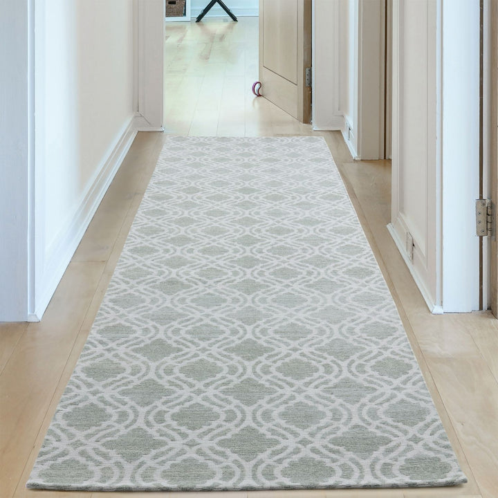Machine Washable Flatweave Moroccan Rug Green