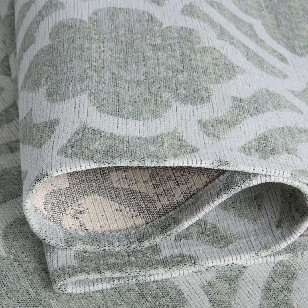 Machine Washable Flatweave Moroccan Rug Green