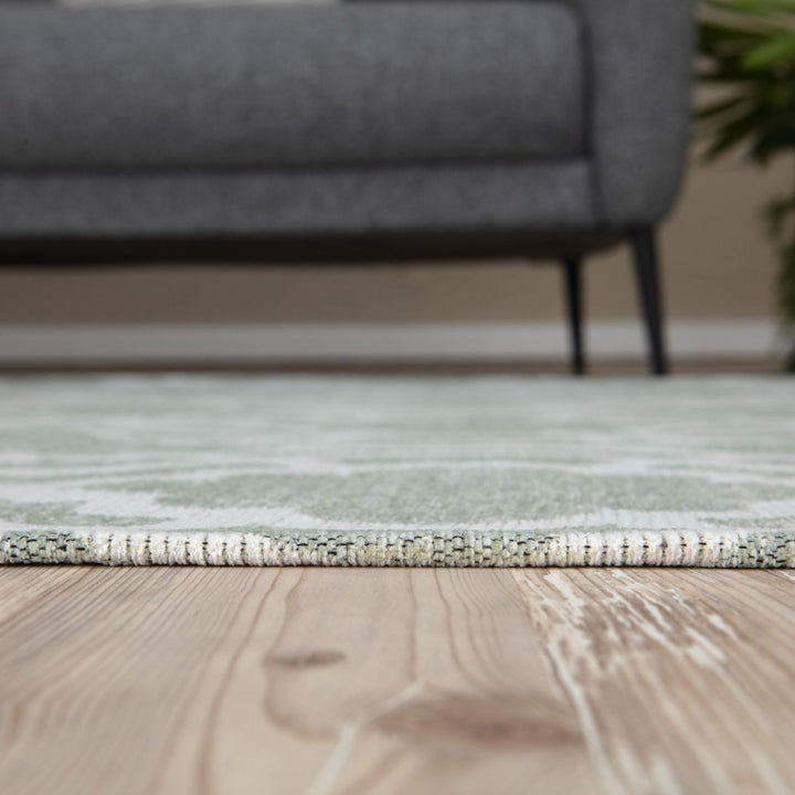 Machine Washable Flatweave Moroccan Rug Green
