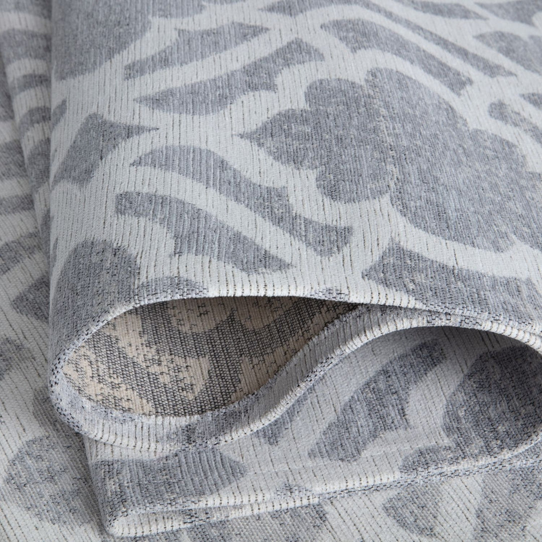 Machine Washable Flatweave Moroccan Rug Grey
