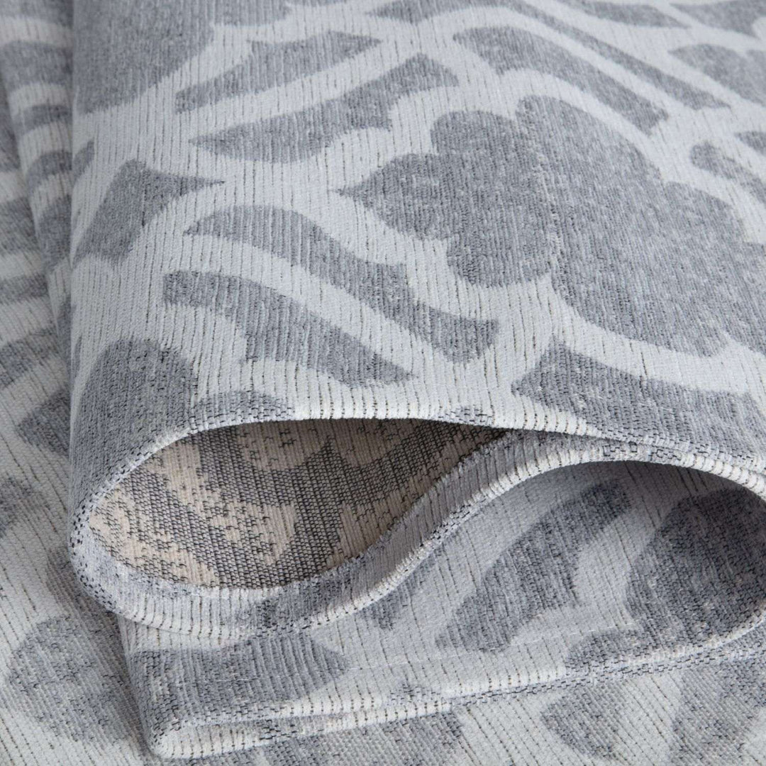 Machine Washable Flatweave Moroccan Rug Grey