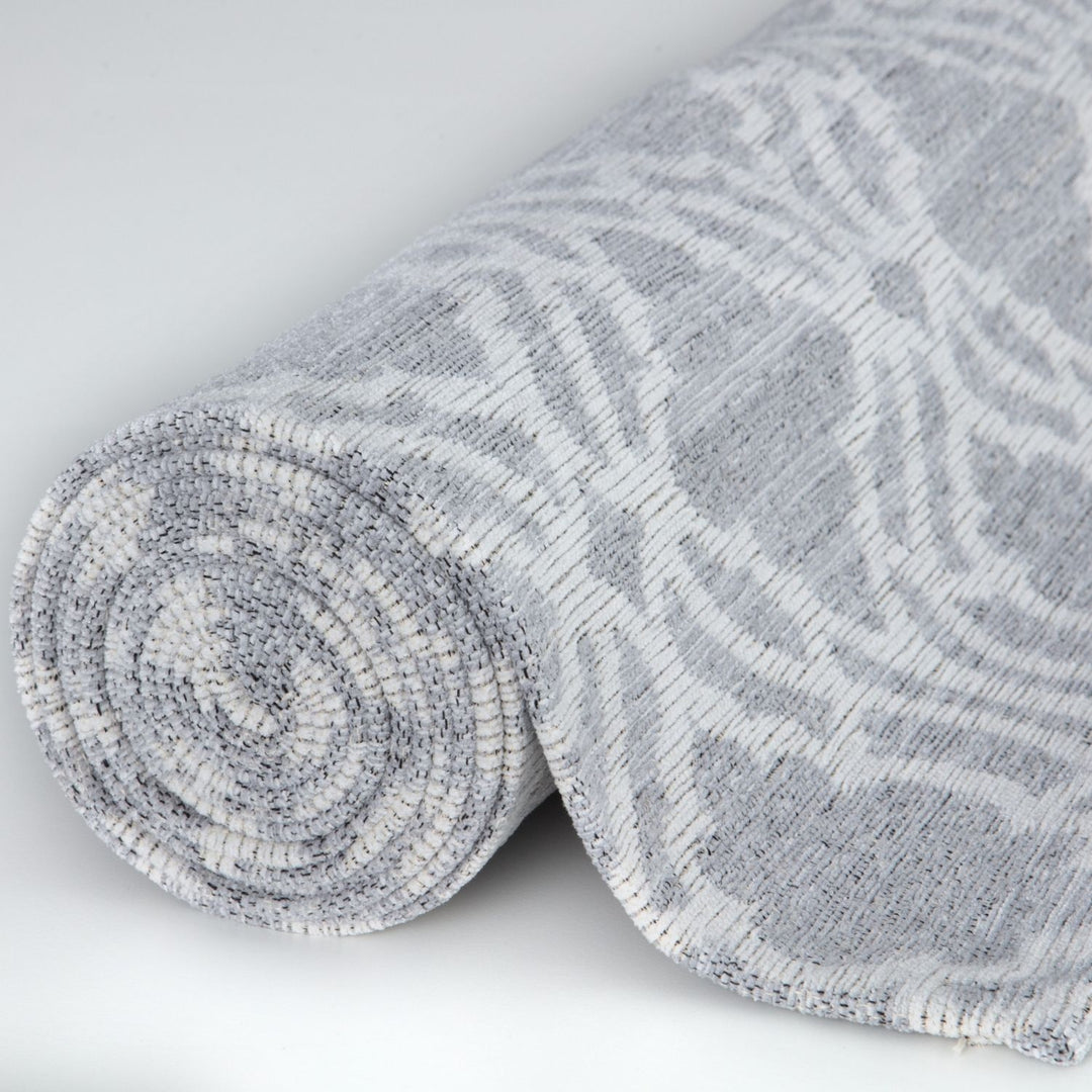 Machine Washable Flatweave Moroccan Rug Grey