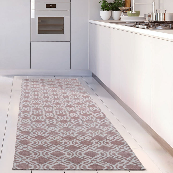 Machine Washable Flatweave Moroccan Rug Pink