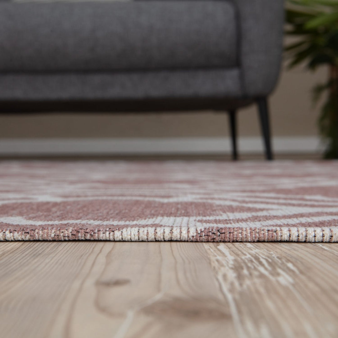 Machine Washable Flatweave Moroccan Rug Pink