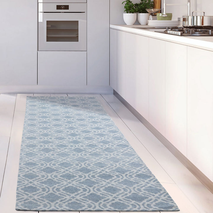 Machine Washable Flat-weave Moroccan Rug Blue