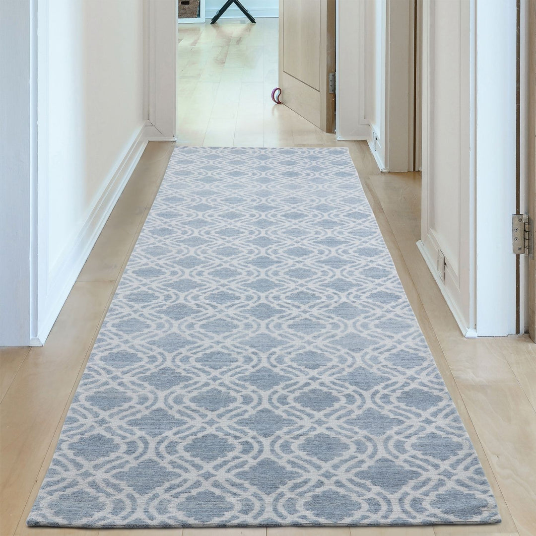 Machine Washable Flat-weave Moroccan Rug Blue