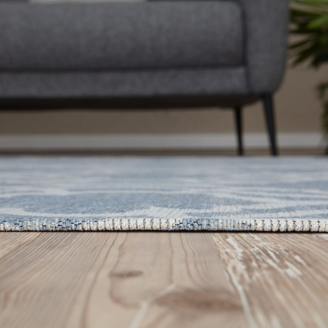 Machine Washable Flat-weave Moroccan Rug Blue