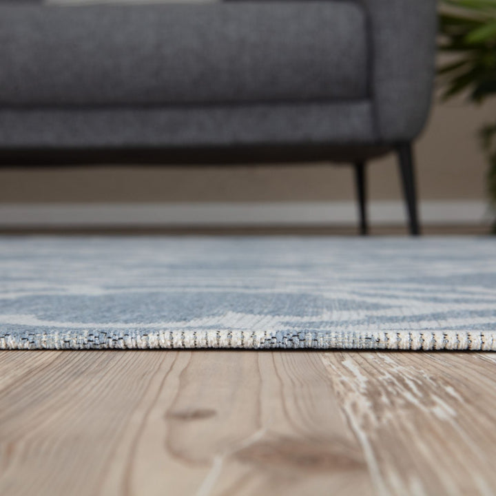 Machine Washable Flat-weave Moroccan Rug Blue