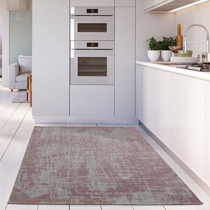 Machine Washable Flatweave Rug in Pink