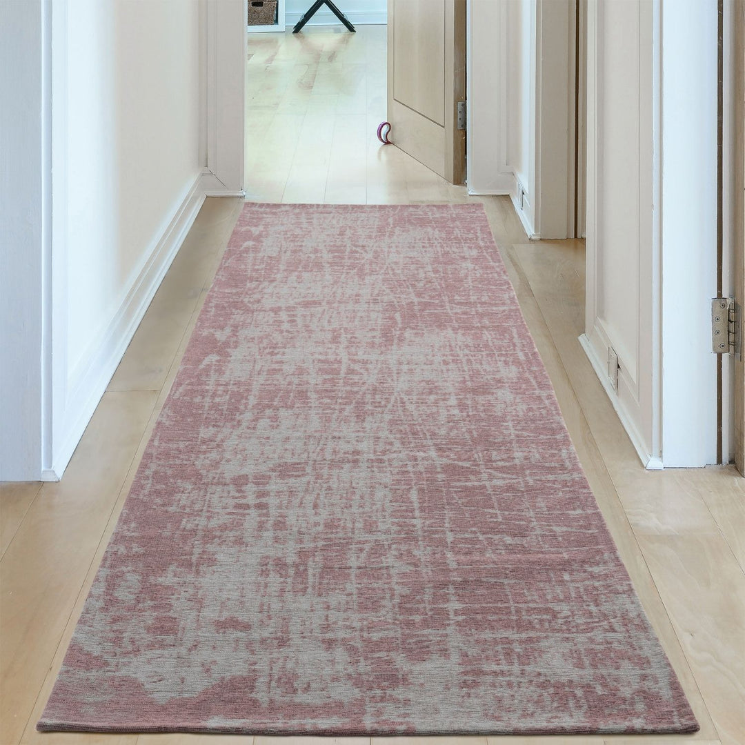 Machine Washable Flatweave Rug in Pink