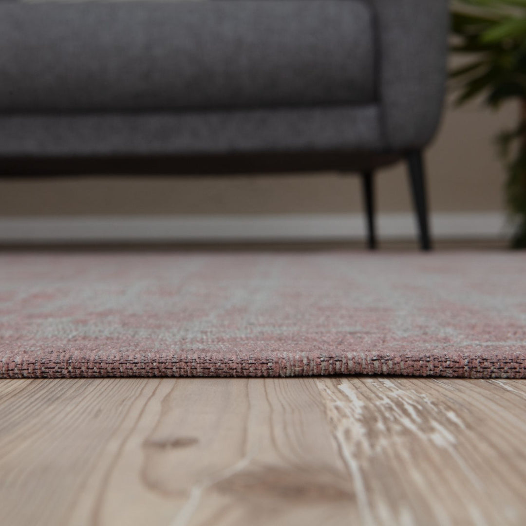 Machine Washable Flatweave Rug in Pink