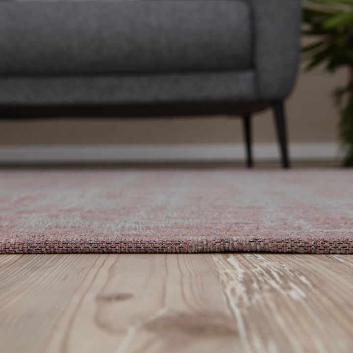 Machine Washable Flatweave Rug in Pink