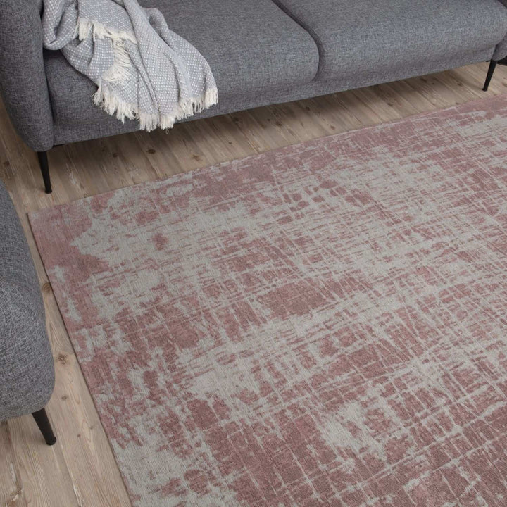 Machine Washable Flatweave Rug in Pink