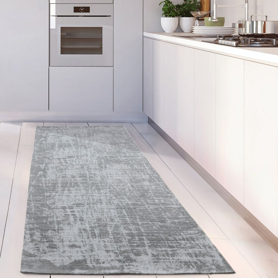 Machine Washable Flatweave Rug in Grey
