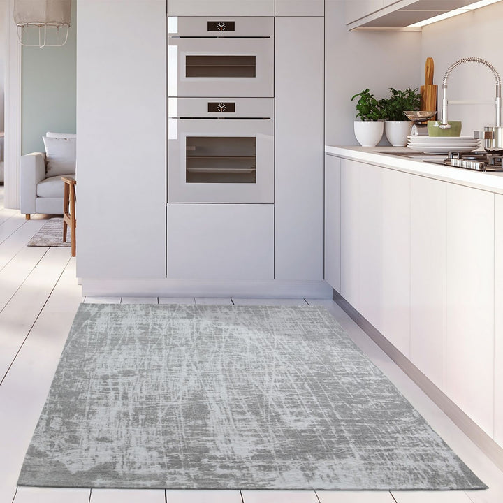 Machine Washable Flatweave Rug in Grey